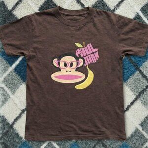 Paul Frank Monkey Graphic Tee Brown Cute Cartoon Banana Shirt